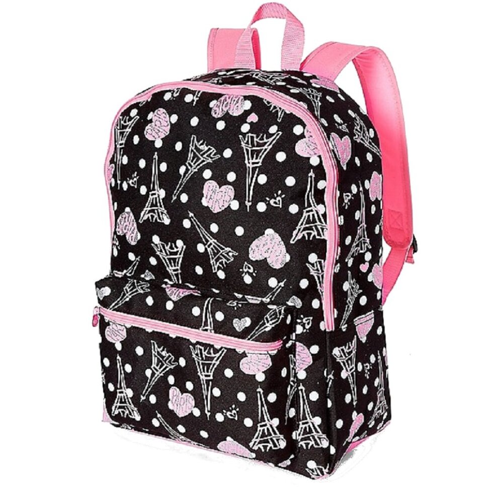 Justice For Girls Paris Eiffel Tower Backpack Book Bag